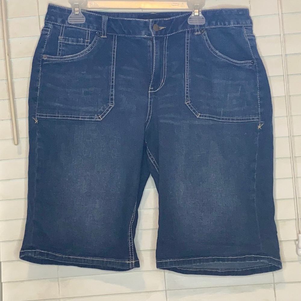 Venezia Dark Wash Denim Jean Bermuda Shorts